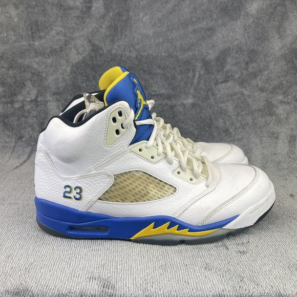 Jordan Other - Nike Air Jordan 5 Retro Shoes Mens 10 Laney 2013 White Varsity Maize 136027-189